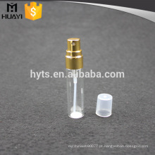 Frascos de vidro da amostra de perfume 5ml com pulverizador e o tampão de parafuso de alumínio